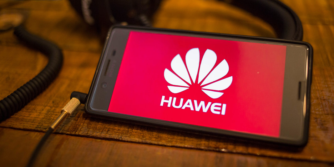 The Huawei logo seen displayed on a Android smartphone
