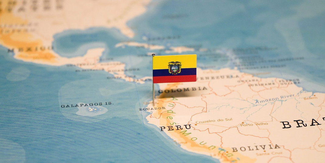 The,Flag,Of,Ecuador,On,The,World,Map.
