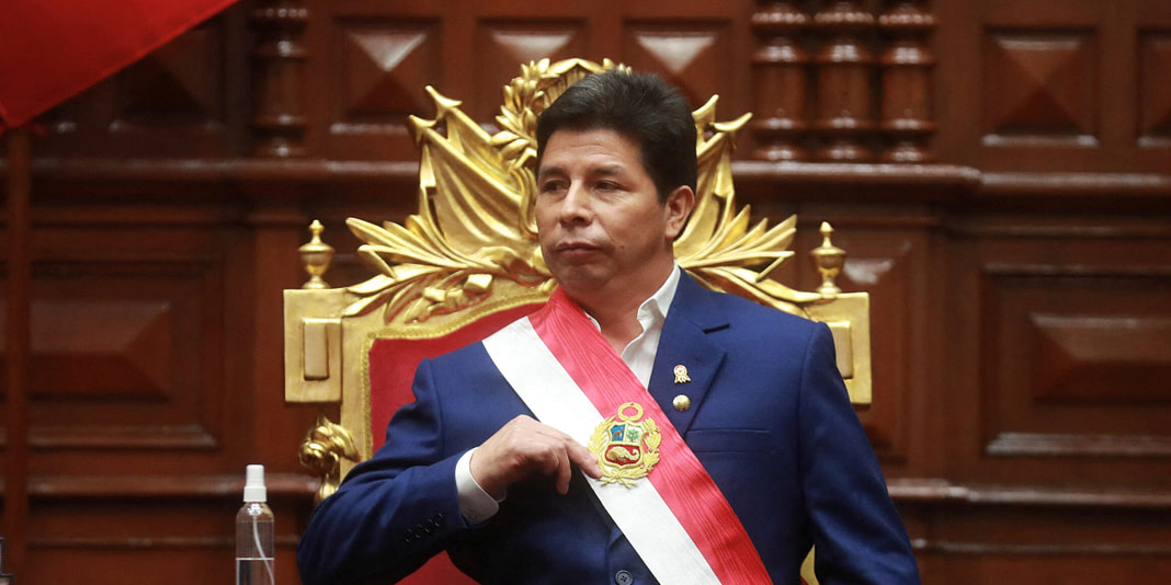 Peru's president Pedro Castillo delivers his address to the nation