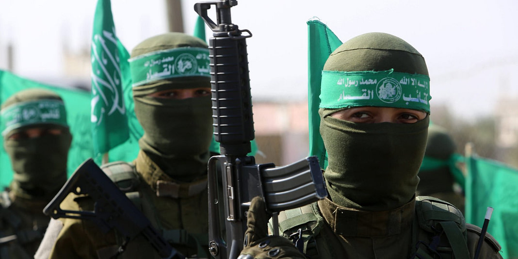 Palestinian,Hamas,Militants,Take,Part,In,An,Anti-israel,Military,Show