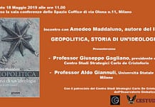 18 MAGGIO, PRESENTAZIONE di “GEOPOLITICA. STORIA DI UN’IDEOLOGIA”
